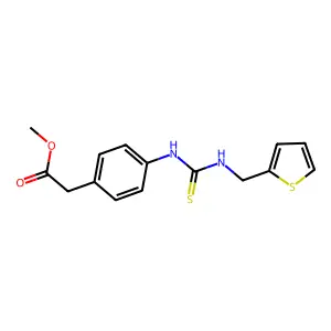 Methyl (4-{[(thiophen-2-ylmethyl)carbamothioyl]amino}phenyl)acetate structure