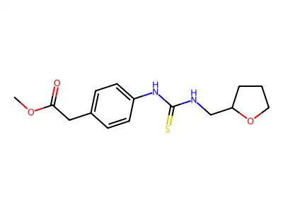 Methyl (4-{[(tetrahydrofuran-2-ylmethyl)carbamothioyl]amino}phenyl)acetate structure