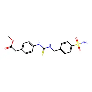 Methyl {4-[({[4-(aminosulfonyl)benzyl]amino}carbonothioyl)amino]phenyl}acetate structure