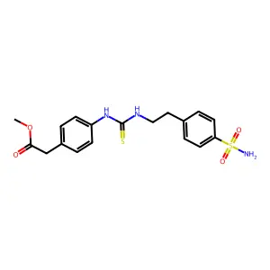 Methyl [4-({[2-(4-sulfamoylphenyl)ethyl]carbamothioyl}amino)phenyl]acetate structure