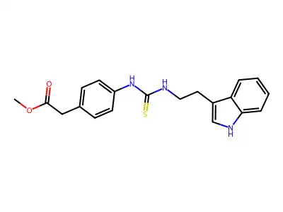 methyl [4-({[2-(1H-indol-3-yl)ethyl]carbamothioyl}amino)phenyl]acetate structure