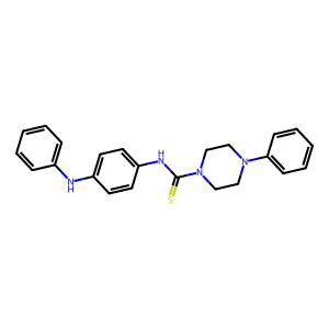 N-(4-anilinophenyl)-4-phenylpiperazine-1-carbothioamide structure