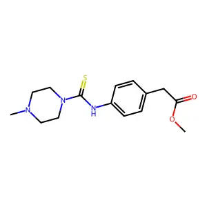 Methyl (4-{[(4-methylpiperazin-1-yl)carbonothioyl]amino}phenyl)acetate structure