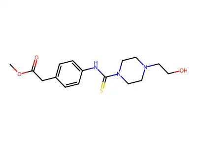 Methyl [4-({[4-(2-hydroxyethyl)-1-piperazinyl]carbothioyl}amino)phenyl]acetate structure