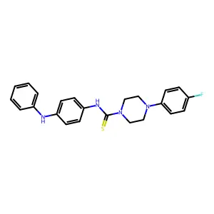N-(4-anilinophenyl)-4-(4-fluorophenyl)piperazine-1-carbothioamide structure