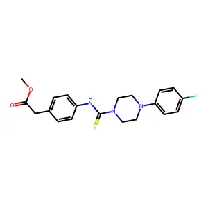 Methyl 2-[4-[[4-(4-fluorophenyl)piperazine-1-carbothioyl]amino]phenyl]acetate structure