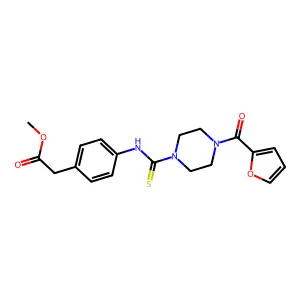 Methyl 2-[4-[[4-(furan-2-carbonyl)piperazine-1-carbothioyl]amino]phenyl]acetate structure