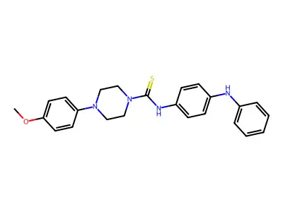 N-(4-anilinophenyl)-4-(4-methoxyphenyl)piperazine-1-carbothioamide structure