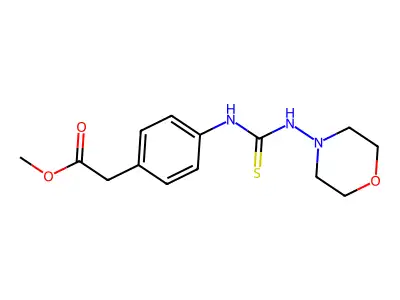 Methyl (4-{[(4-morpholinylamino)carbonothioyl]amino}phenyl)acetate structure