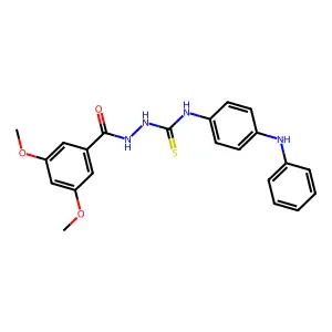2-[(3,5-dimethoxyphenyl)carbonyl]-N-[4-(phenylamino)phenyl]hydrazinecarbothioamide structure