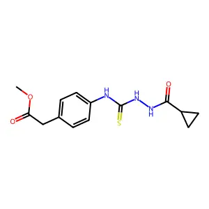 Methyl 2-[4-[(cyclopropanecarbonylamino)carbamothioylamino]phenyl]acetate structure