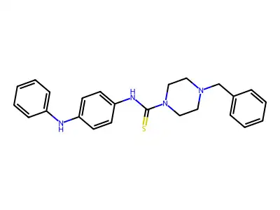 N-(4-anilinophenyl)-4-benzylpiperazine-1-carbothioamide structure