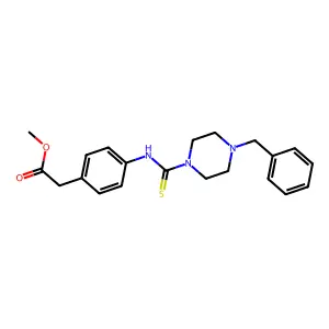 Methyl (4-{[(4-benzylpiperazin-1-yl)carbonothioyl]amino}phenyl)acetate structure