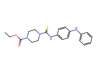 Ethyl 4-({[4-(phenylamino)phenyl]amino}thioxomethyl)piperazinecarboxylate structure