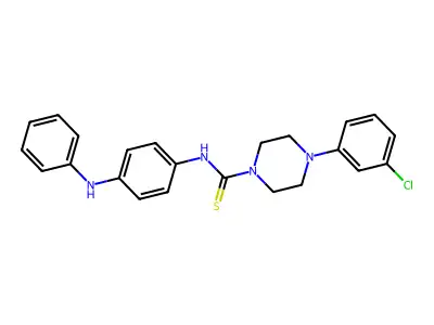 N-(4-anilinophenyl)-4-(3-chlorophenyl)piperazine-1-carbothioamide structure