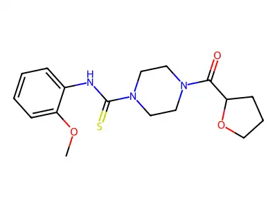 N-(2-methoxyphenyl)-4-(tetrahydro-2-furanylcarbonyl)-1-piperazinecarbothioamide structure