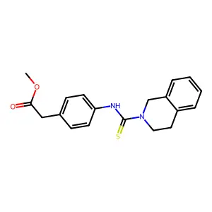 methyl {4-[(3,4-dihydroisoquinolin-2(1H)-ylcarbonothioyl)amino]phenyl}acetate structure