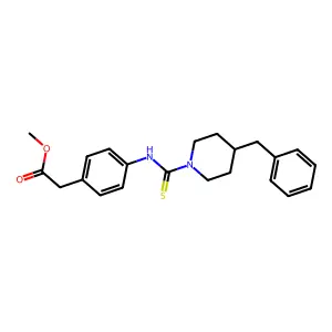 Methyl 2-[4-({[4-benzylpiperidyl]thioxomethyl}amino)phenyl]acetate structure