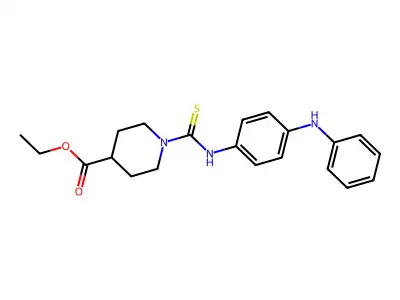 Ethyl 1-{[4-(phenylamino)phenyl]carbamothioyl}piperidine-4-carboxylate structure