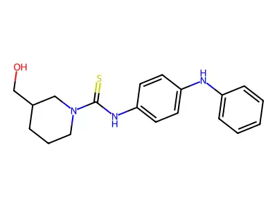 N-(4-anilinophenyl)-3-(hydroxymethyl)-1-piperidinecarbothioamide structure