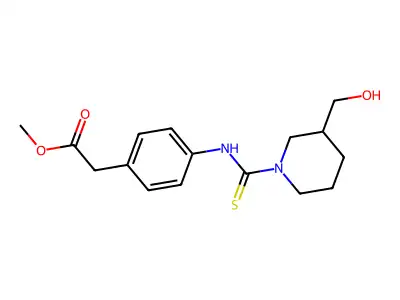 Methyl [4-({[3-(hydroxymethyl)piperidin-1-yl]carbonothioyl}amino)phenyl]acetate structure
