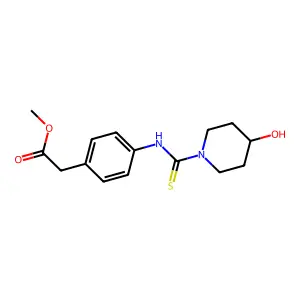 Methyl (4-{[(4-hydroxypiperidin-1-yl)carbonothioyl]amino}phenyl)acetate structure