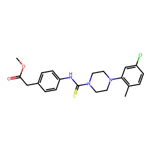 methyl [4-({[4-(5-chloro-2-methylphenyl)-1-piperazinyl]carbonothioyl}amino)phenyl]acetate structure