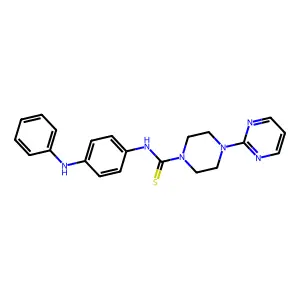 N-(4-anilinophenyl)-4-pyrimidin-2-ylpiperazine-1-carbothioamide structure