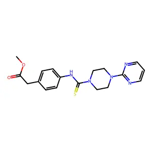 Methyl [4-({[4-(pyrimidin-2-yl)piperazin-1-yl]carbonothioyl}amino)phenyl]acetate structure