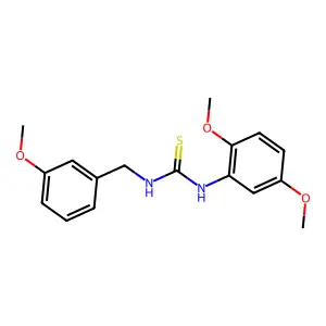 N-(2,5-dimethoxyphenyl)-N'-(3-methoxybenzyl)thiourea structure