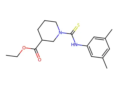Ethyl 1-[(3,5-dimethylanilino)carbothioyl]-3-piperidinecarboxylate structure