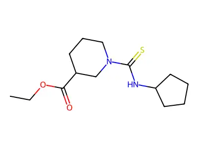 Ethyl 1-(cyclopentylcarbamothioyl)piperidine-3-carboxylate structure