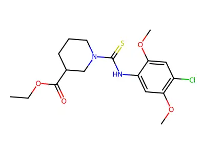 Ethyl 1-[(4-chloro-2,5-dimethoxyphenyl)carbamothioyl]piperidine-3-carboxylate structure