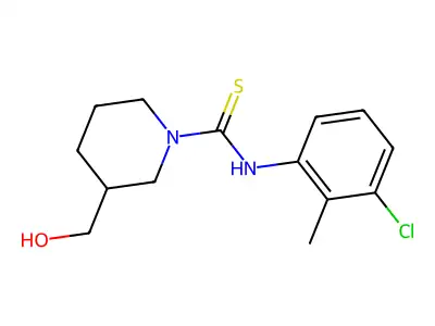 N-(3-chloro-2-methylphenyl)-3-(hydroxymethyl)piperidine-1-carbothioamide structure
