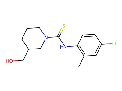 N-(4-chloro-2-methylphenyl)-3-(hydroxymethyl)piperidine-1-carbothioamide structure