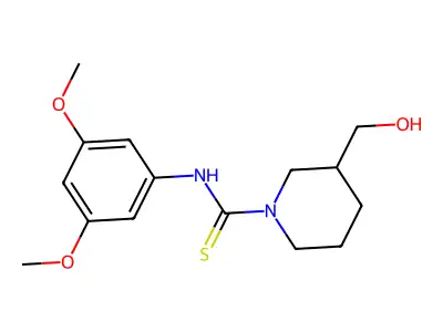 N-(3,5-dimethoxyphenyl)-3-(hydroxymethyl)piperidine-1-carbothioamide structure