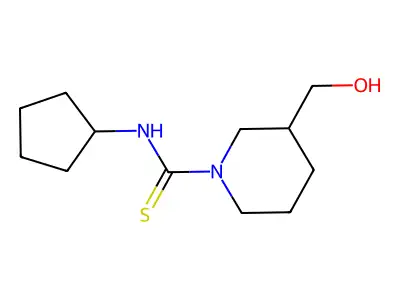 N-cyclopentyl-3-(hydroxymethyl)piperidine-1-carbothioamide structure