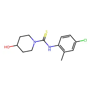 N-(4-chloro-2-methylphenyl)-4-hydroxypiperidine-1-carbothioamide structure