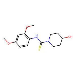 N-(2,4-dimethoxyphenyl)-4-hydroxypiperidine-1-carbothioamide structure