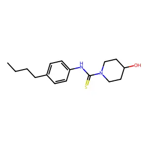 N-(4-butylphenyl)-4-hydroxypiperidine-1-carbothioamide structure