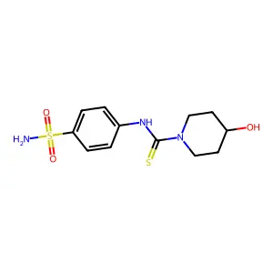4-hydroxy-N-(4-sulfamoylphenyl)piperidine-1-carbothioamide structure