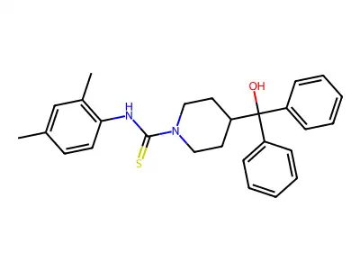 N-(2,4-dimethylphenyl)-4-[hydroxy(diphenyl)methyl]piperidine-1-carbothioamide structure