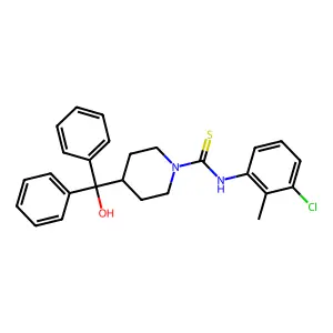 N-(3-chloro-2-methylphenyl)-4-[hydroxy(diphenyl)methyl]piperidine-1-carbothioamide structure