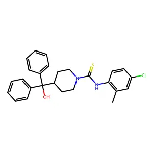 N-(4-chloro-2-methylphenyl)-4-[hydroxy(diphenyl)methyl]piperidine-1-carbothioamide structure