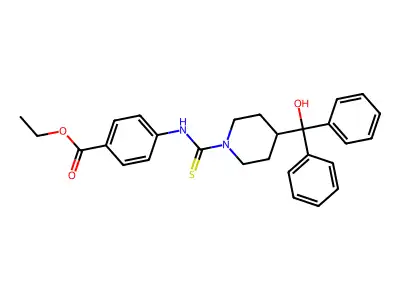 Ethyl 4-({[4-(hydroxydiphenylmethyl)piperidyl]thioxomethyl}amino)benzoate structure