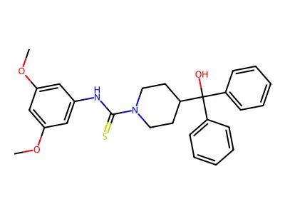 N-(3,5-dimethoxyphenyl)-4-[hydroxy(diphenyl)methyl]-1-piperidinecarbothioamide structure