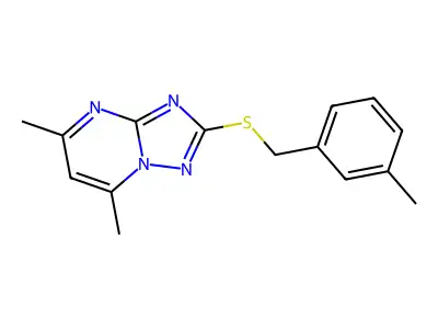 5,7-Dimethyl-2-[(3-methylphenyl)methylsulfanyl]-[1,2,4]triazolo[1,5-a]pyrimidine structure