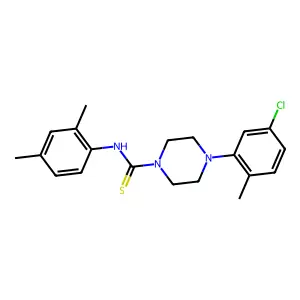 4-(5-chloro-2-methylphenyl)-N-(2,4-dimethylphenyl)piperazine-1-carbothioamide structure