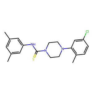 4-(5-chloro-2-methylphenyl)-N-(3,5-dimethylphenyl)piperazine-1-carbothioamide structure