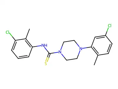 N-(3-chloro-2-methylphenyl)-4-(5-chloro-2-methylphenyl)piperazine-1-carbothioamide structure